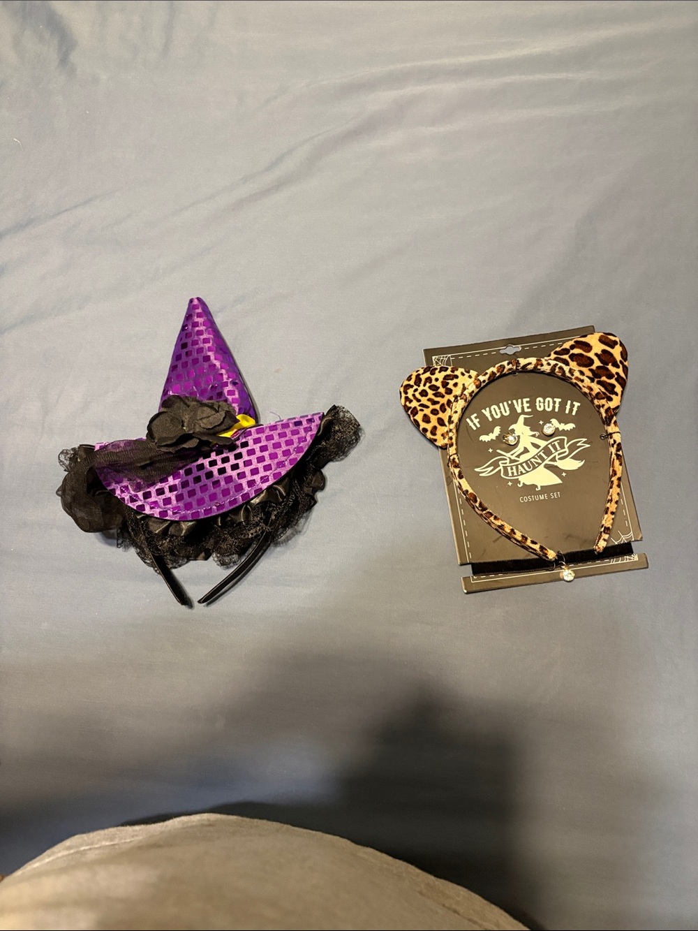 Purple Witch Hat Headband for girls and cat headband with earrings and necklace